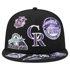 Colorado Rockies New Era All Over 59FIFTY Fitted Hat - Black Hats