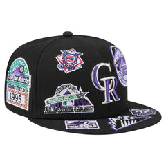 Colorado Rockies New Era All Over 59FIFTY Fitted Hat - Black Hats