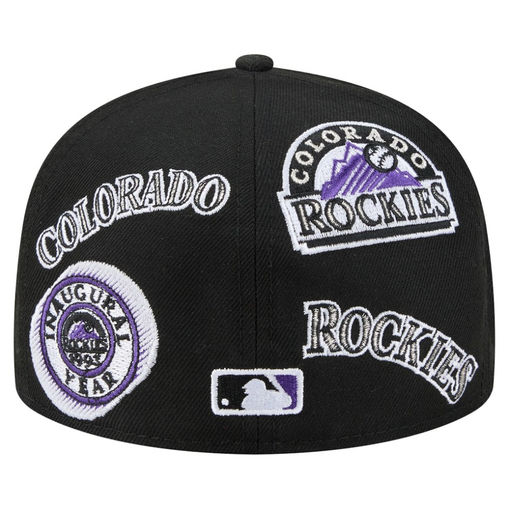 Colorado Rockies New Era All Over 59FIFTY Fitted Hat - Black Hats