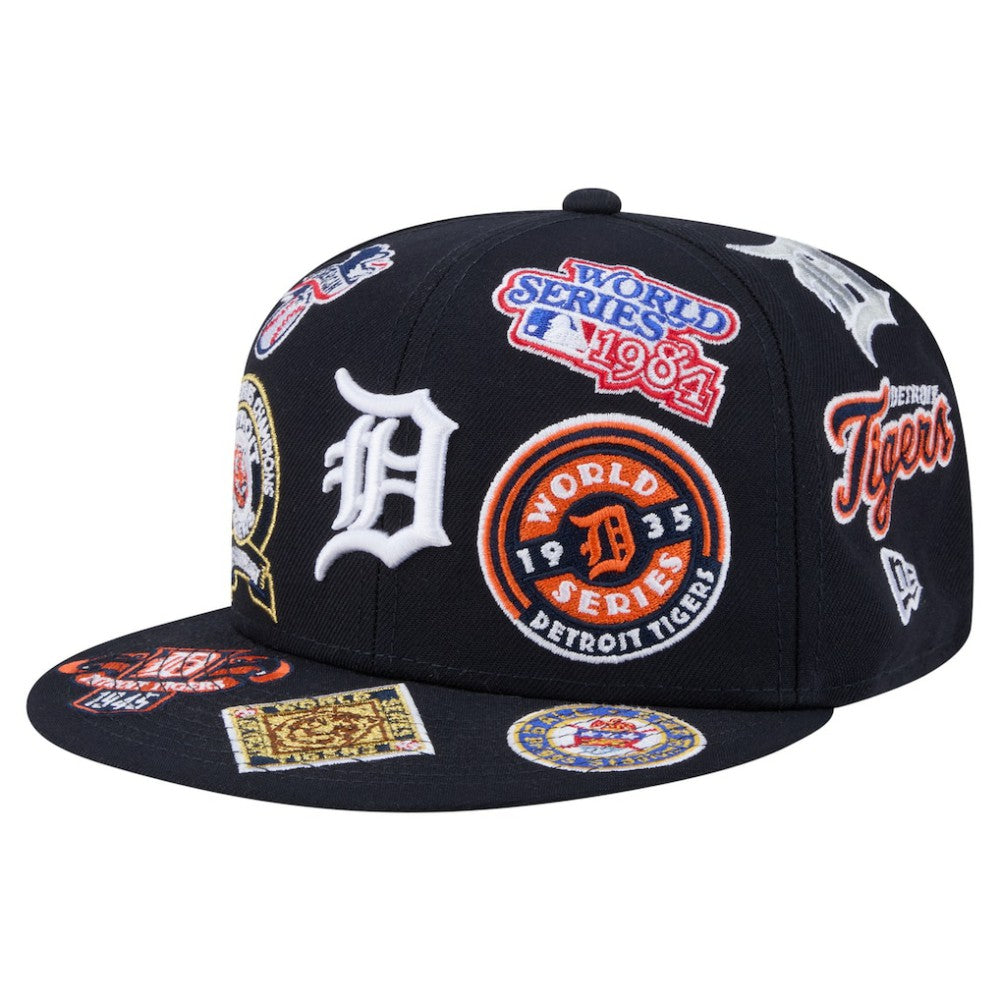 Detroit Tigers New Era All Over 59FIFTY Fitted Hat - Navy Hats