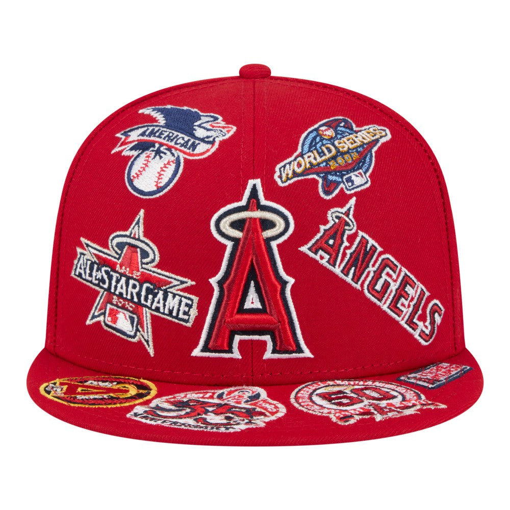 Los Angeles Angels New Era All Over 59FIFTY Fitted Hat - Red Hats