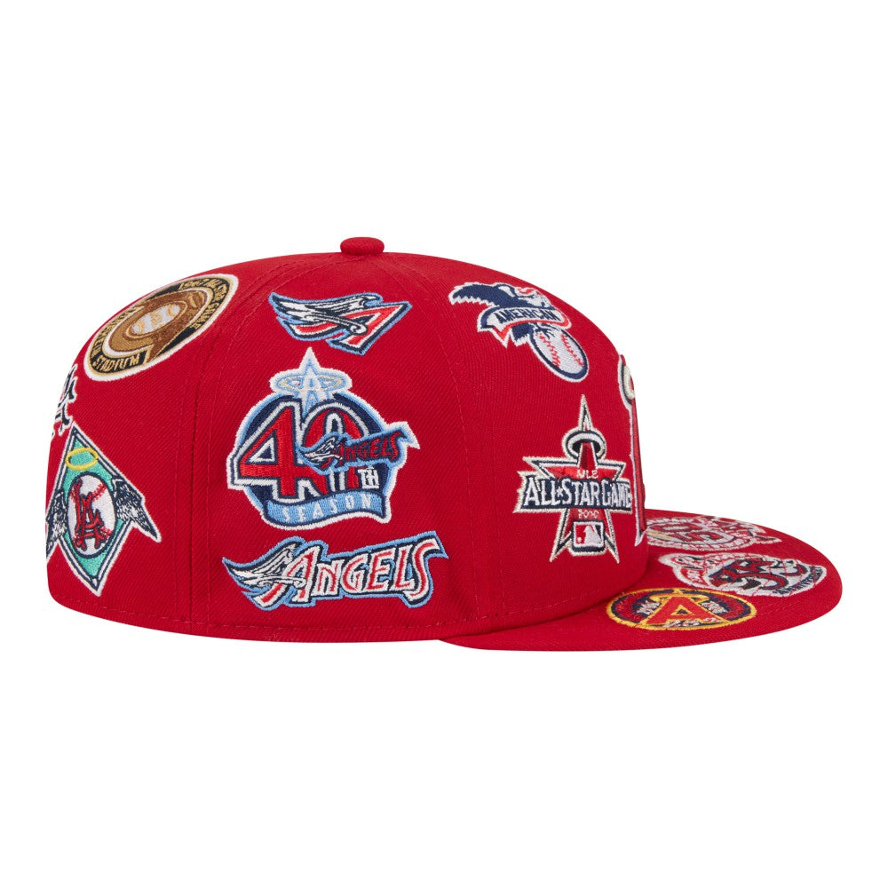 Los Angeles Angels New Era All Over 59FIFTY Fitted Hat - Red Hats
