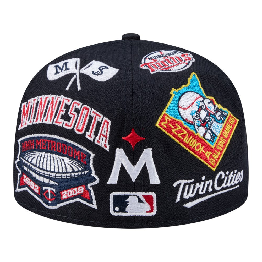 Minnesota Twins New Era All Over 59FIFTY Fitted Hat - Navy Hats