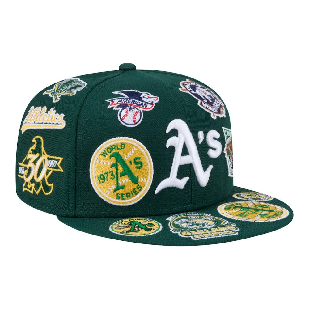 Athletics New Era All Over 59FIFTY Fitted Hat - Green Hats