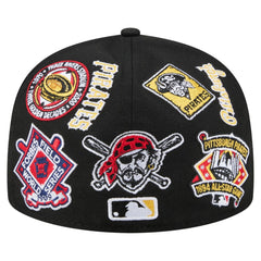 Pittsburgh Pirates New Era All Over 59FIFTY Fitted Hat - Black Hats