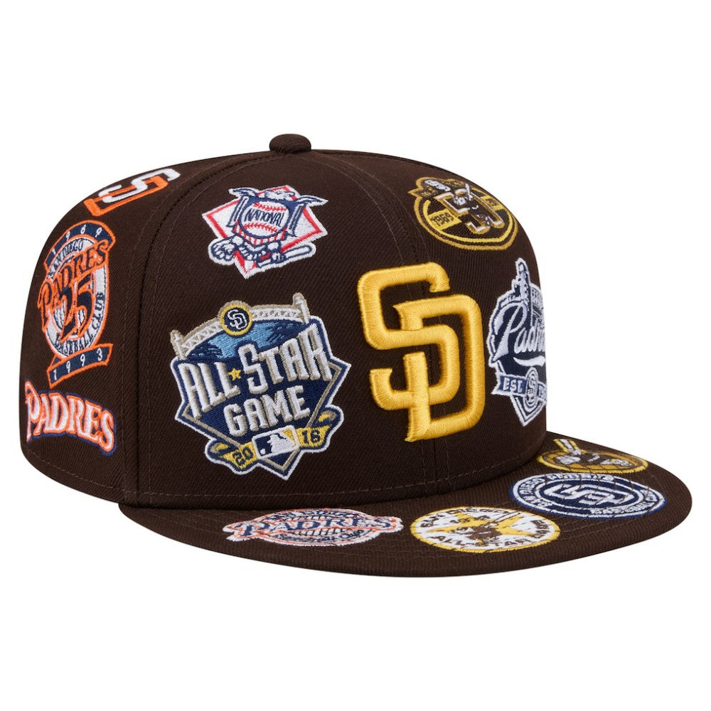 San Diego Padres New Era All Over 59FIFTY Fitted Hat - Brown Hats