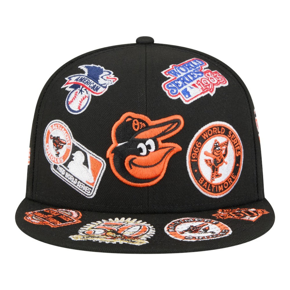 Baltimore Orioles New Era All Over 59FIFTY Fitted Hat - Black Hats