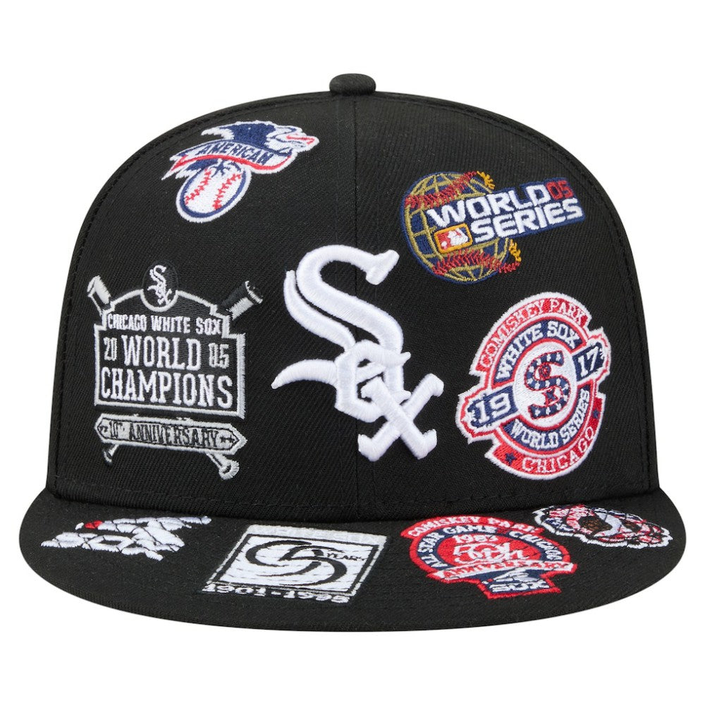 Chicago White Sox New Era All Over 59FIFTY Fitted Hat - Black Hats
