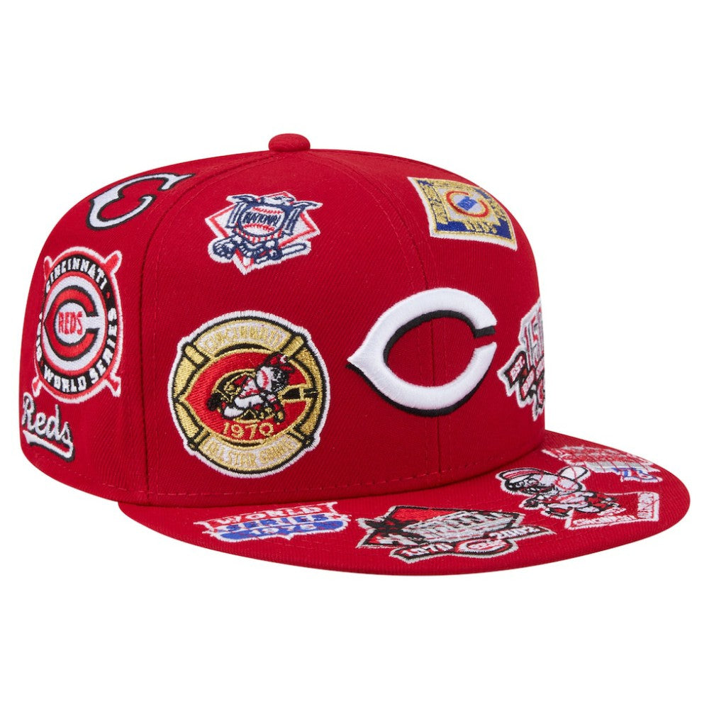 Cincinnati Reds New Era All Over 59FIFTY Fitted Hat - Red Hats