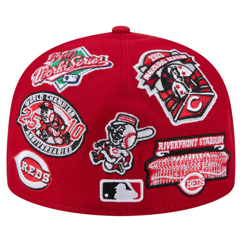 Cincinnati Reds New Era All Over 59FIFTY Fitted Hat - Red Hats