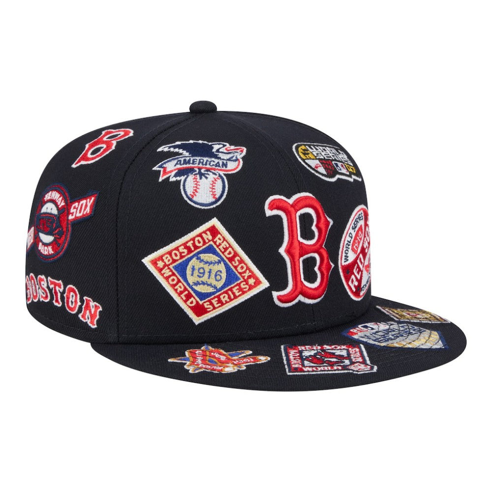 Boston Red Sox New Era All Over 59FIFTY Fitted Hat - Navy Hats