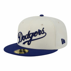 Los Angeles Dodgers New Era Two-Tone Stitch 59FIFTY Fitted Hat - Cream Hats