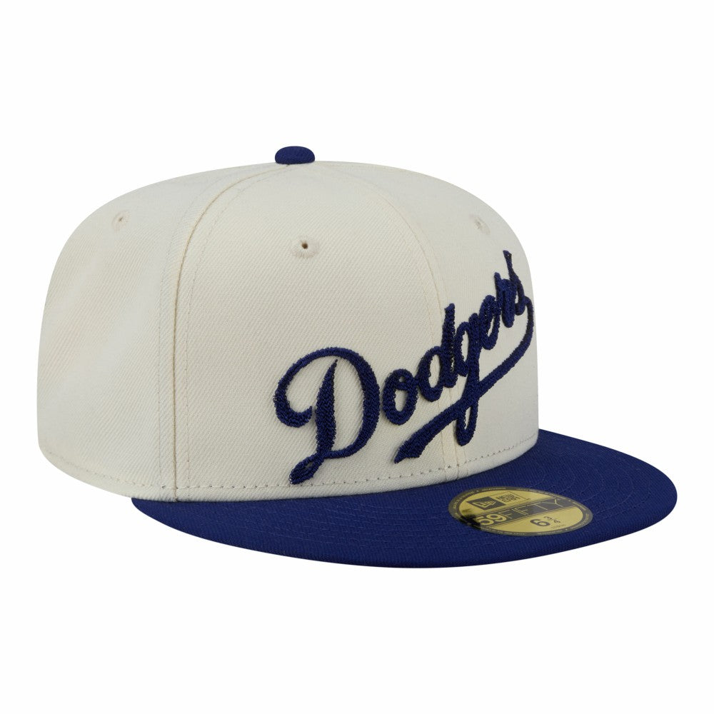 Los Angeles Dodgers New Era Two-Tone Stitch 59FIFTY Fitted Hat - Cream Hats