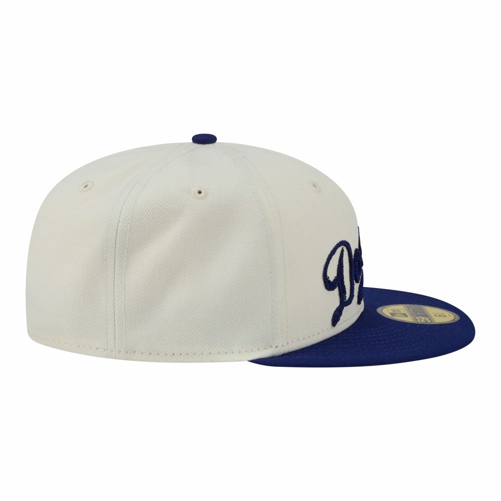Los Angeles Dodgers New Era Two-Tone Stitch 59FIFTY Fitted Hat - Cream Hats