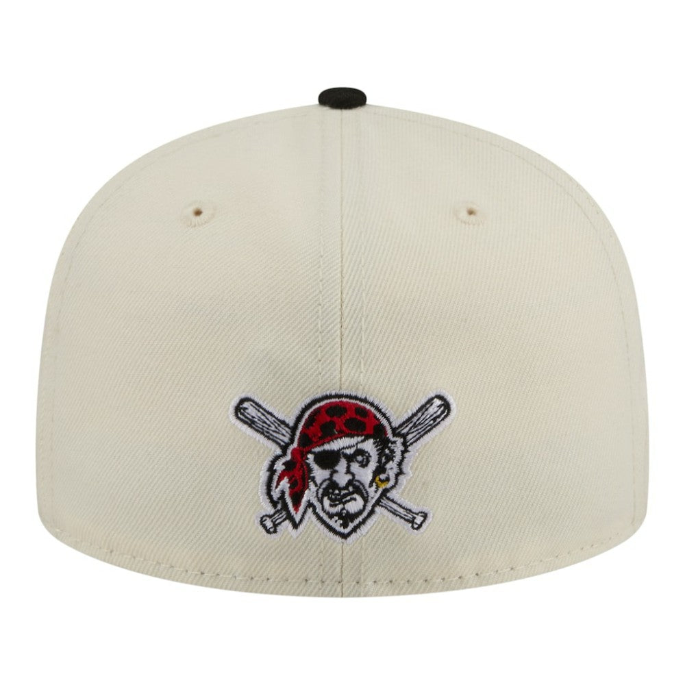 Pittsburgh Pirates New Era Two-Tone Stitch 59FIFTY Fitted Hat - Cream Hats