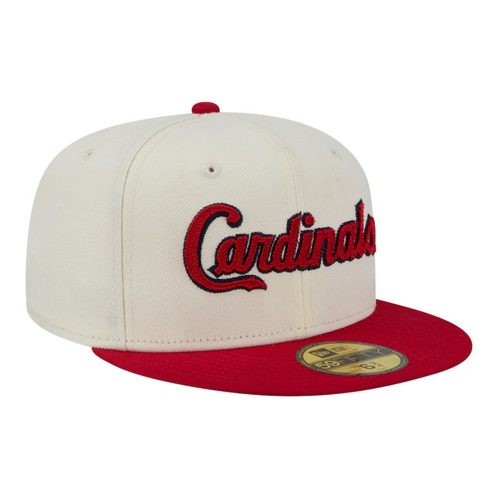 St. Louis Cardinals New Era Two-Tone Stitch 59FIFTY Fitted Hat - Cream Hats