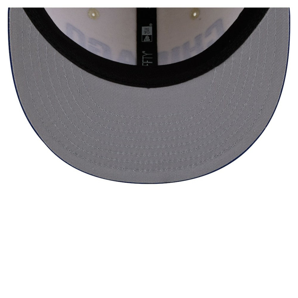 Chicago Cubs New Era Two-Tone Stitch 59FIFTY Fitted Hat - Cream Hats