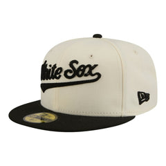Chicago White Sox New Era Two-Tone Stitch 59FIFTY Fitted Hat - Cream Hats