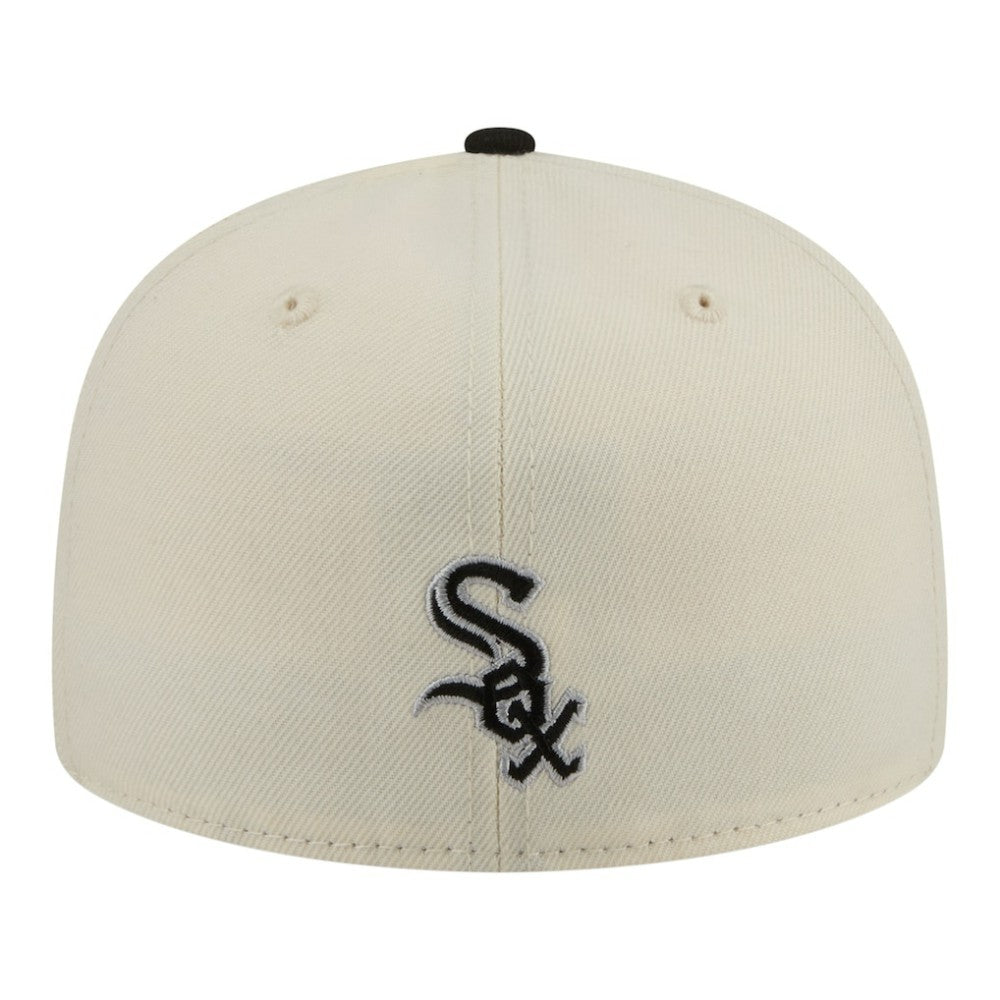 Chicago White Sox New Era Two-Tone Stitch 59FIFTY Fitted Hat - Cream Hats