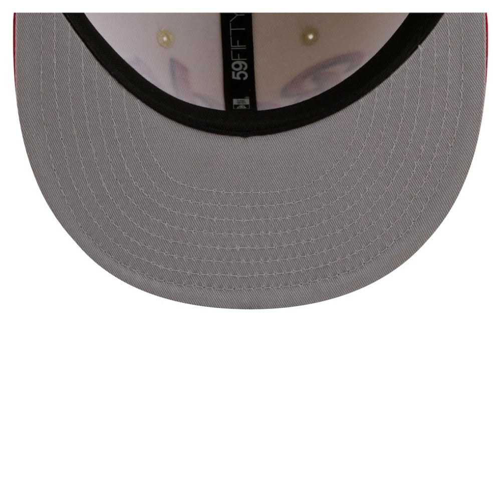 Cincinnati Reds New Era Two-Tone Stitch 59FIFTY Fitted Hat - Cream Hats