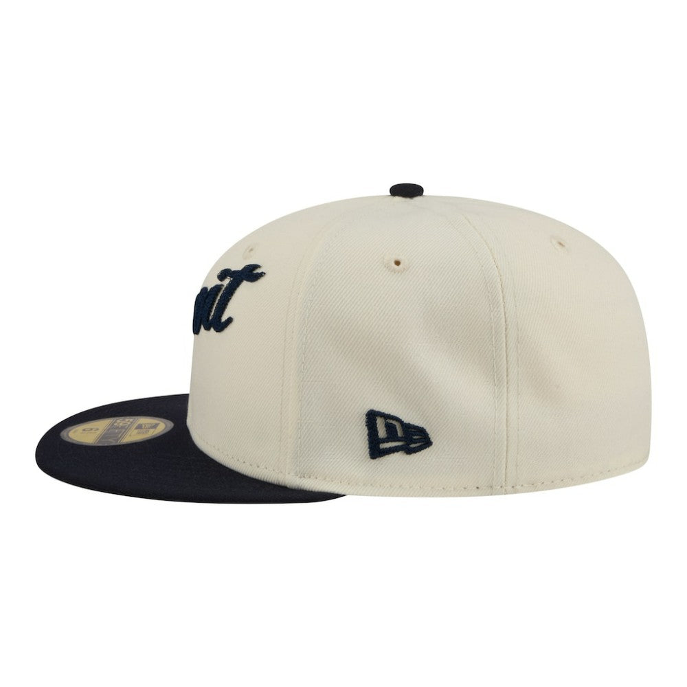 Detroit Tigers New Era Two-Tone Stitch 59FIFTY Fitted Hat - Cream Hats
