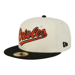 Baltimore Orioles New Era Two-Tone Stitch 59FIFTY Fitted Hat - Cream Hats