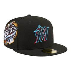 Miami Marlins New Era Hidden Hit 59FIFTY Fitted Hat - Black Hats