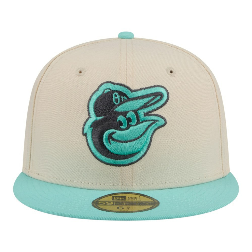 Baltimore Orioles New Era Two-Tone Color Pack 59FIFTY Fitted Hat - Light Beige/Turquoise Hats