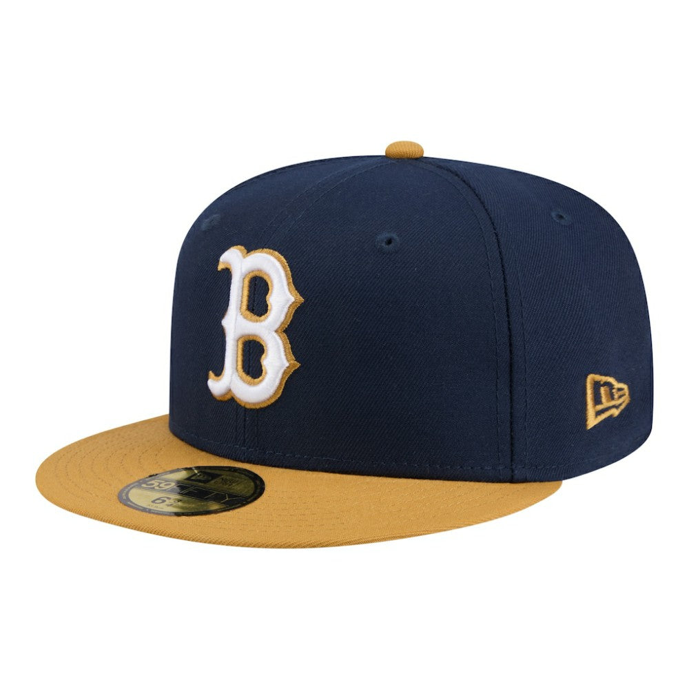 Boston Red Sox New Era Two-Tone Color Pack 59FIFTY Fitted Hat - Navy/Khaki Hats