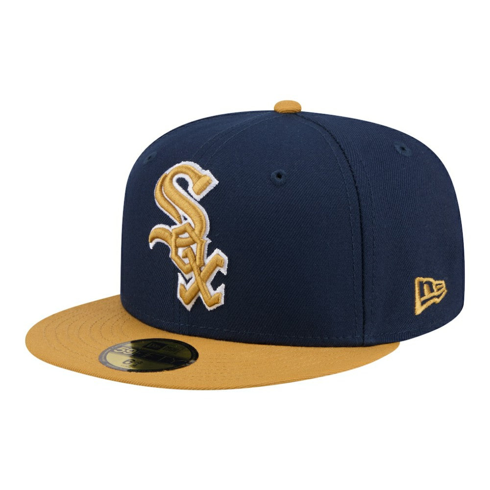 Chicago White Sox New Era Two-Tone Color Pack 59FIFTY Fitted Hat - Navy/Khaki Hats