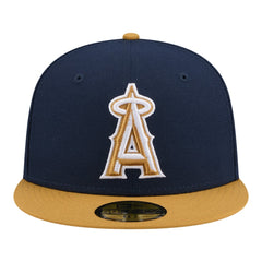 Los Angeles Angels New Era Two-Tone Color Pack 59FIFTY Fitted Hat - Navy/Khaki Hats