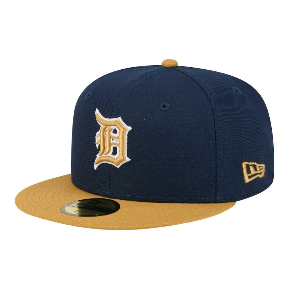 Detroit Tigers New Era Two-Tone Color Pack 59FIFTY Fitted Hat - Navy/Khaki Hats