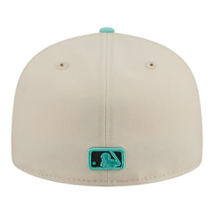 Los Angeles Dodgers New Era Two-Tone Color Pack 59FIFTY Fitted Hat - Light Beige/Turquoise Hats