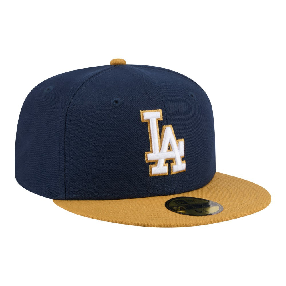 Los Angeles Dodgers New Era Two-Tone Color Pack 59FIFTY Fitted Hat - Navy/Khaki Hats