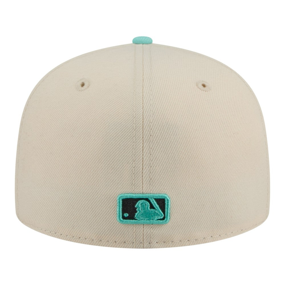Los Angeles Angels New Era Two-Tone Color Pack 59FIFTY Fitted Hat - Light Beige/Turquoise Hats