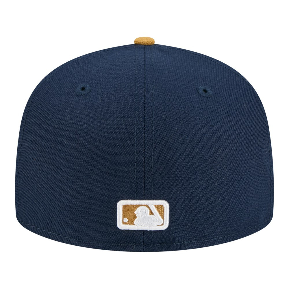 Milwaukee Brewers New Era Two-Tone Color Pack 59FIFTY Fitted Hat - Navy/Khaki Hats