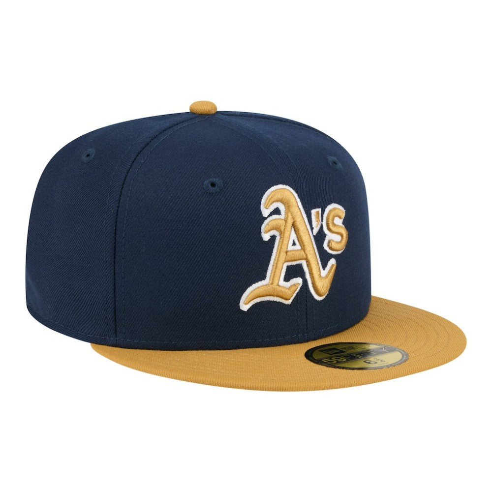 Athletics New Era Two-Tone Color Pack 59FIFTY Fitted Hat - Navy/Khaki Hats