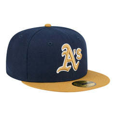 Athletics New Era Two-Tone Color Pack 59FIFTY Fitted Hat - Navy/Khaki Hats