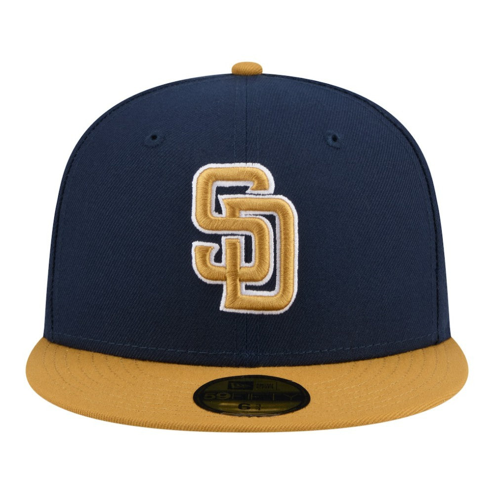 San Diego Padres New Era Two-Tone Color Pack 59FIFTY Fitted Hat - Navy/Khaki Hats