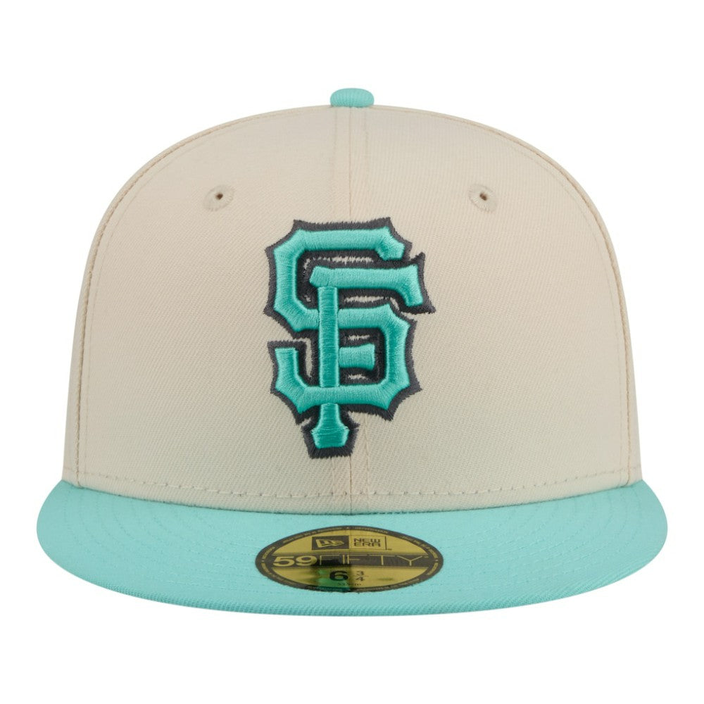 San Francisco Giants New Era Two-Tone Color Pack 59FIFTY Fitted Hat - Light Beige/Turquoise Hats