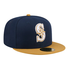 Seattle Mariners New Era Two-Tone Color Pack 59FIFTY Fitted Hat - Navy/Khaki Hats