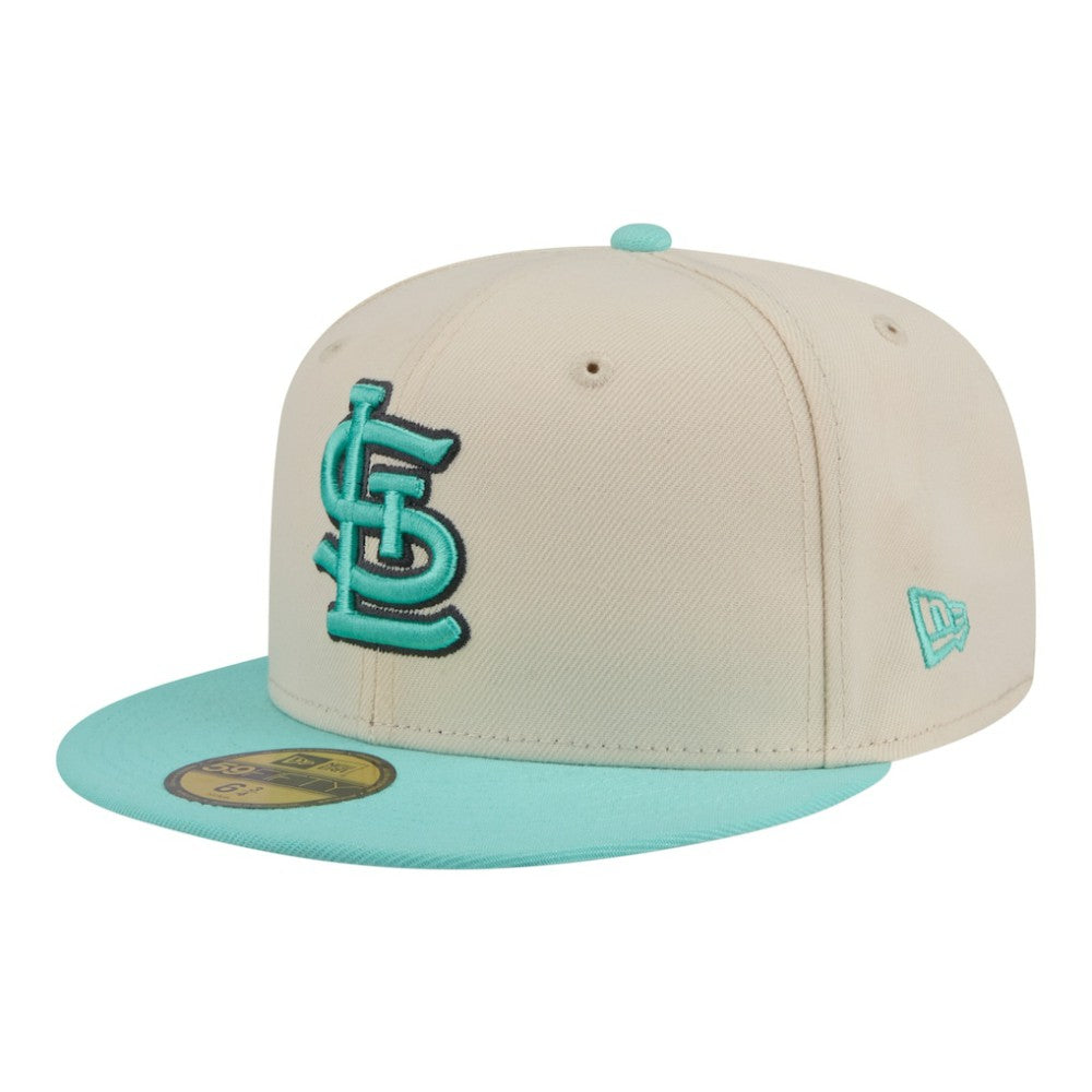 St. Louis Cardinals New Era Two-Tone Color Pack 59FIFTY Fitted Hat - Light Beige/Turquoise Hats