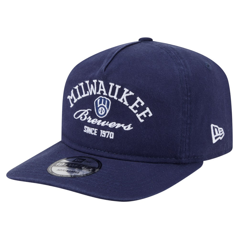 Milwaukee Brewers New Era Stacked 19TWENTY Adjustable Hat - Navy Hats