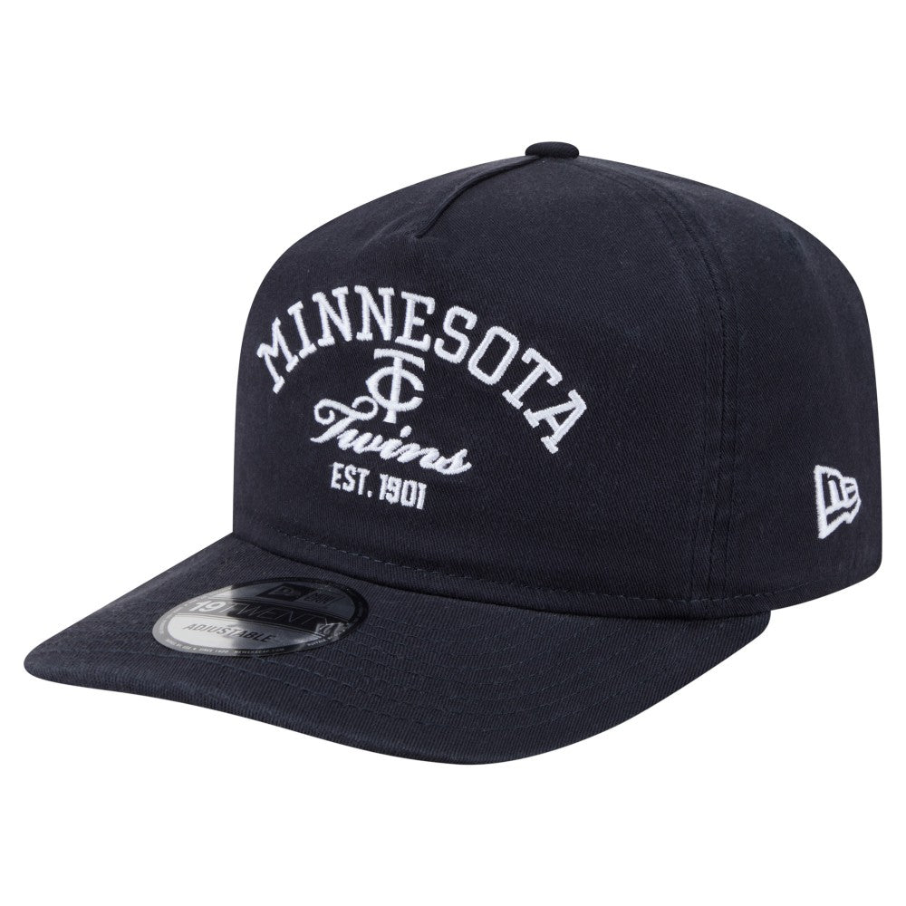 Minnesota Twins New Era Stacked 19TWENTY Adjustable Hat - Navy Hats