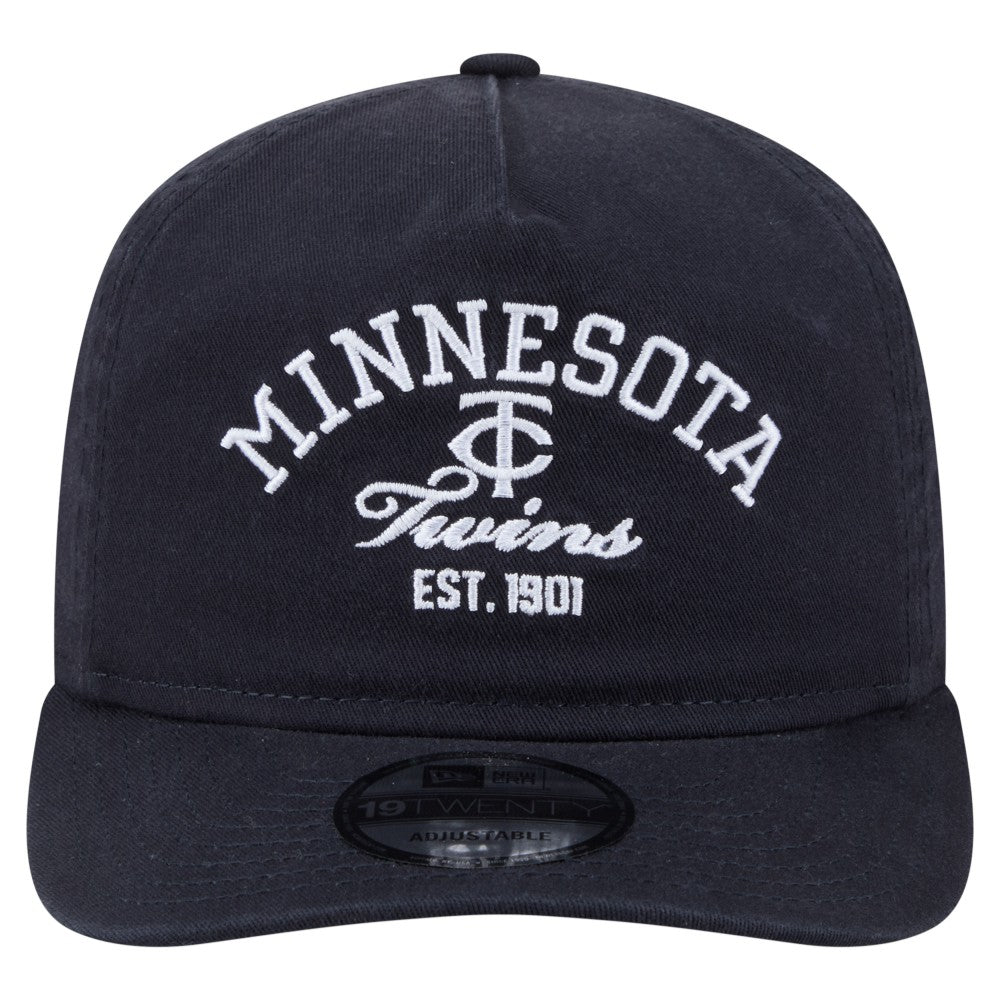 Minnesota Twins New Era Stacked 19TWENTY Adjustable Hat - Navy Hats