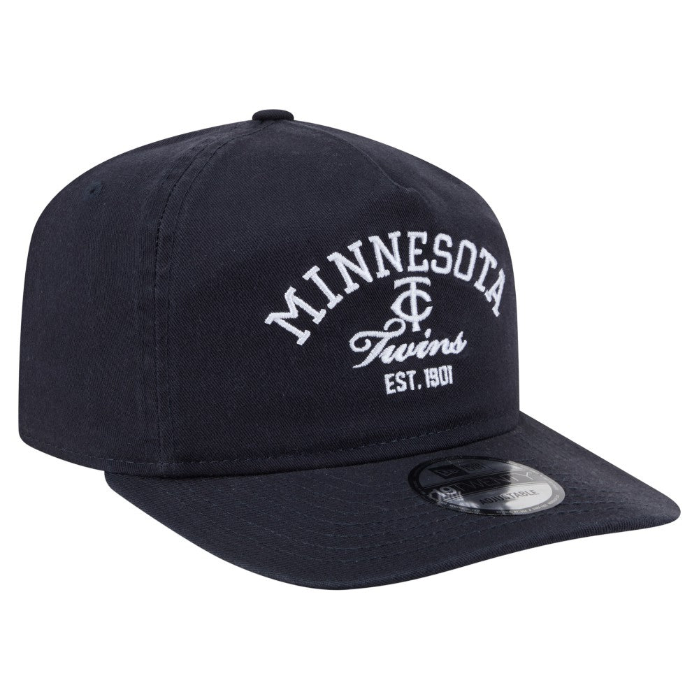 Minnesota Twins New Era Stacked 19TWENTY Adjustable Hat - Navy Hats