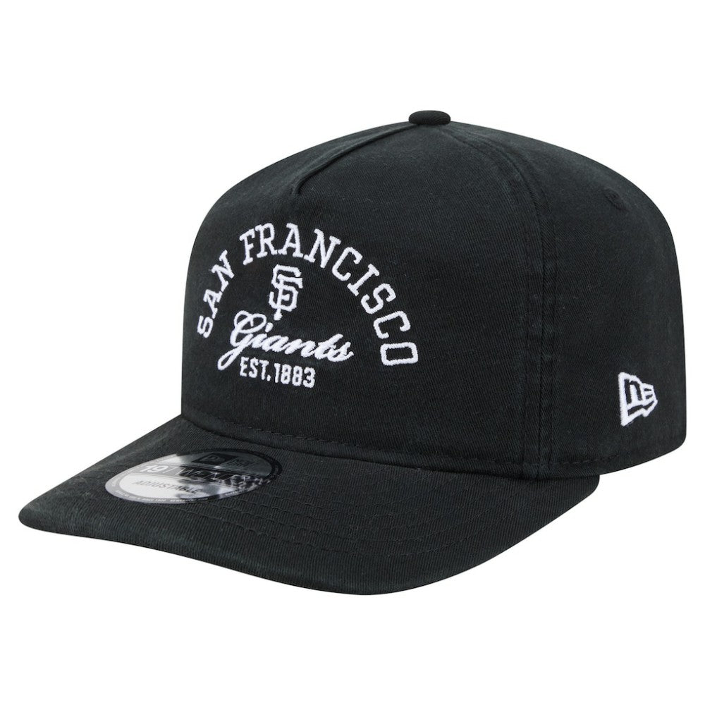 San Francisco Giants New Era Stacked 19TWENTY Adjustable Hat - Black Hats