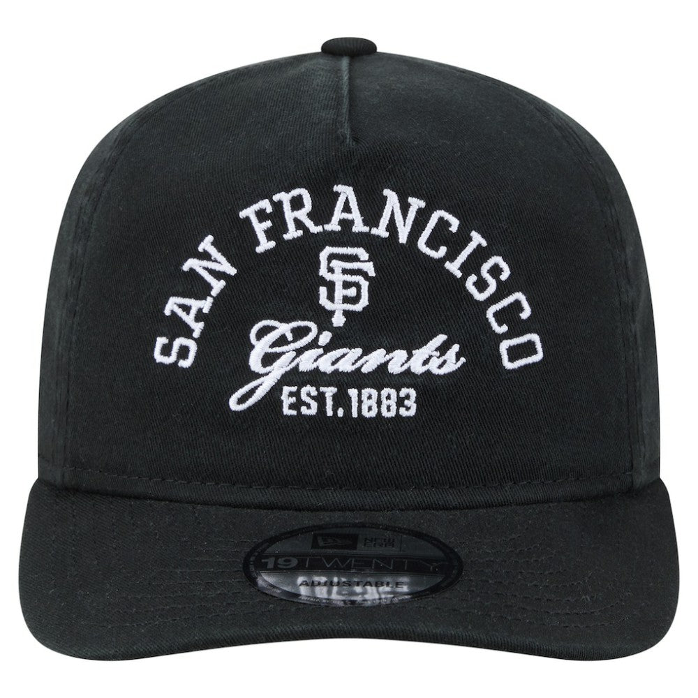 San Francisco Giants New Era Stacked 19TWENTY Adjustable Hat - Black Hats