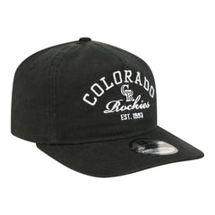 Colorado Rockies New Era Stacked 19TWENTY Adjustable Hat - Black Hats