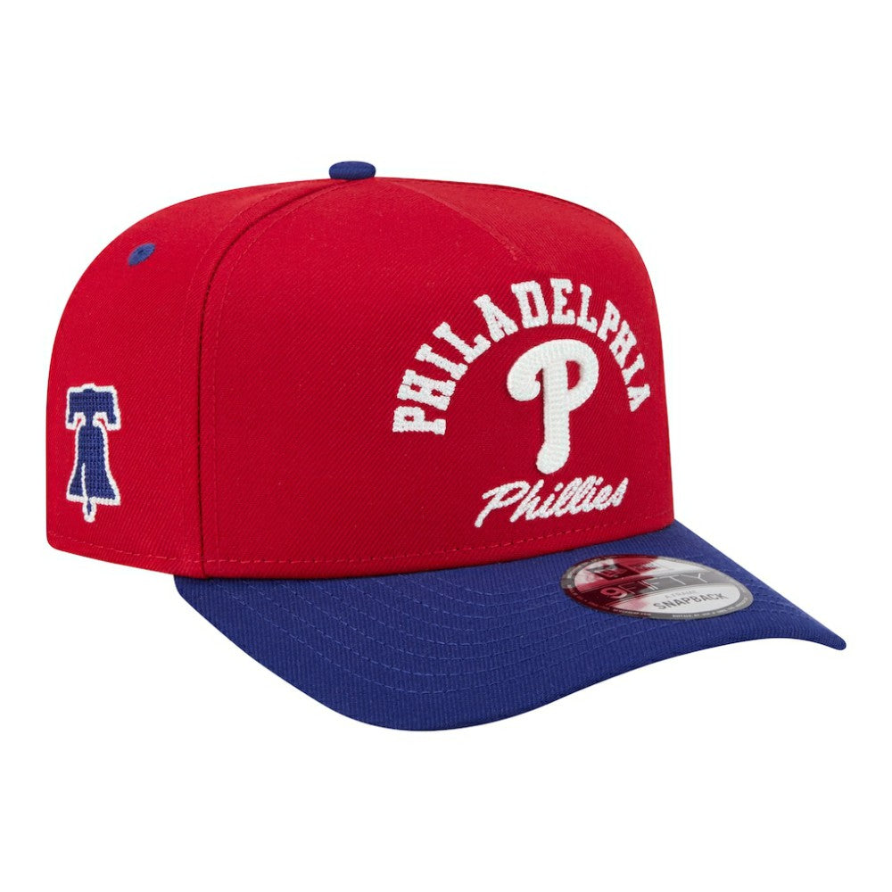 Philadelphia Phillies New Era Arched A-Frame 9FIFTY Adjustable Hat - Red/Royal Hats